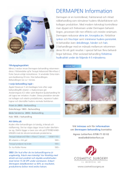 Dermapen infoblad - Kosmetisk Kirurgi