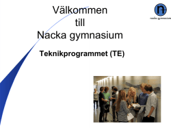 Teknikprogrammet - Nacka gymnasium