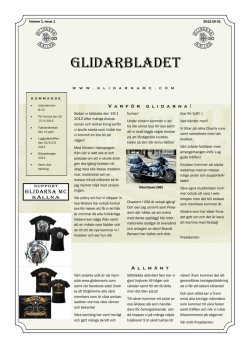 Nyhetsbrev från Glidarna MC Källna / Newsletter from Glidarna MC