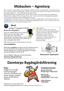 Mobacken – Agnetorp Daretorps Bygdegårdsförening