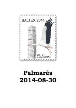 Palmarès 2014-08-30