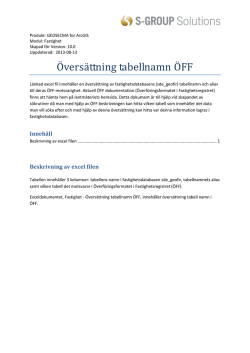 Översättning tabellnamn ÖFF - S