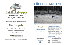 Vid Stenvred i Läppe Lördag 28 april kl 11–15 Kaffe med bröd och