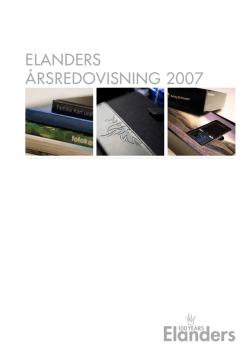 ELANDERS ÅRSREDOVISNING 2007