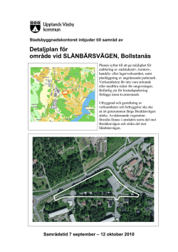 Detaljplan för område vid SLÅNBÄRSVÄGEN, Bollstanäs