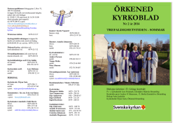 Kyrkoblad nr 2 2014 - Örkeneds Församling