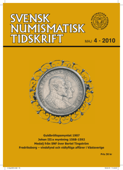MAJ 4 ‡ 2010 - Svenska Numismatiska Föreningen