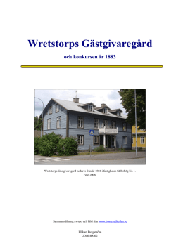 Wretstorps Gästgiveri och konkursen 1883