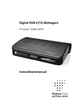 Digital DVB-C/T2-Mottagare Instruktionsmanual