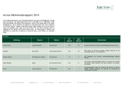 Arctos M&Arknadsrapport 2014