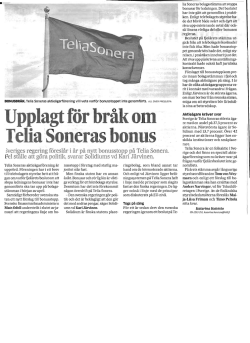 Upplaggt för bråk om Telia Soneras bonus