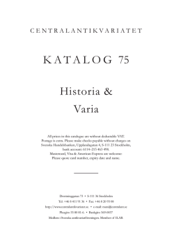 75. Historia & Varia - Centralantikvariatet