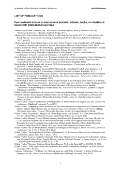 1 LIST OF PUBLICATIONS Peer reviewed articles in international