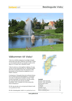 Besöksguide Visby Välkommen till Visby!