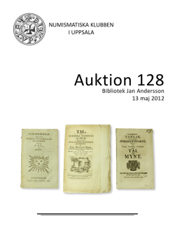 Auktion 128 - Numismatiska Klubben i Uppsala