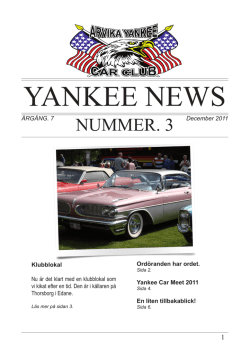 YANKEE NEWS - Arvika Yankee Car Club