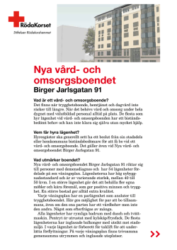 Nya vård- och omsorgsboendet Birger Jarlsgatan 91