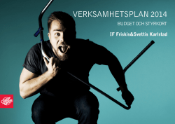 verksamhetsplan 2014 - Friskis och Svettis Karlstad
