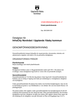 Detaljplan för InfraCity Nordväst i Upplands Väsby kommun