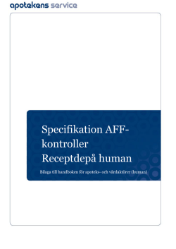 Specifikation AFF- kontroller Receptdep&aring; human