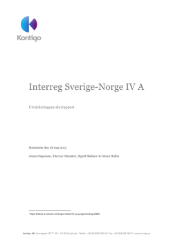 Interreg Sverige-Norge IV A