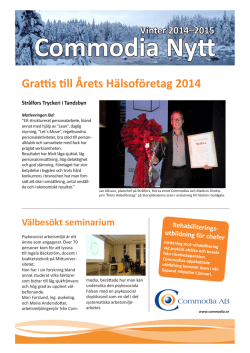 Commodia Nytt Vinter 2014–2015