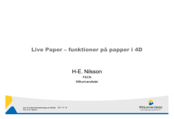 15 nov Live paper – funktioner på papper i 4D – Hans