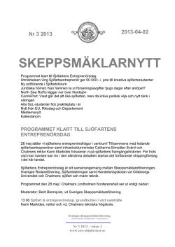 SKEPPSMÄKLARNYTT - Sveriges Skeppsmäklareförening