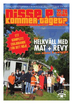 EN MAT + REVY - Sångarbröderna i Boxholm