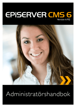 Administrator`s Manual for EPiServer CMS 6.0 Rev B