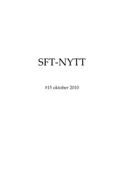 Oktober 2010 - SFT Svenska föreningen för textilkonservering - NKF-s