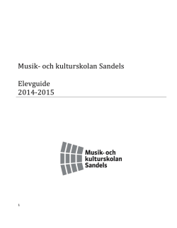 Läsåret 2014-2015 - Musik- och kulturskolan Sandels