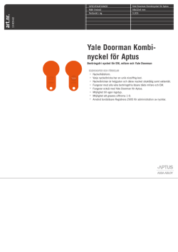 Yale Doorman Kombi- nyckel för Aptus