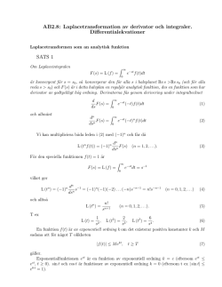 AB2.8: Laplacetransformation av derivator och integraler