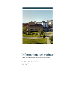 Information och rutiner - Institutionen för farmakologi och klinisk
