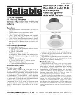 034 Rev. D_Swedish.indd - Reliable Automatic Sprinkler Co.
