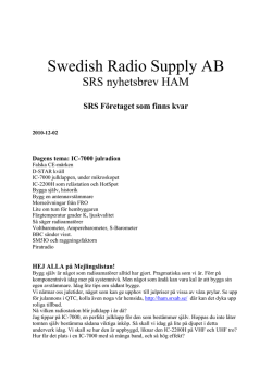 2010-12-02 - Swedish Radio Supply AB