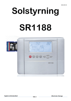 Solstyrning SR1188 (svenska)