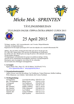 Micke Mek - SPRINTEN 25 April 2015