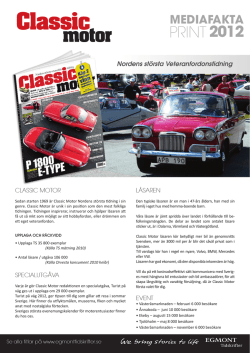 Ladda ner annonsinformation för Classic Motor 2012 (pdf)