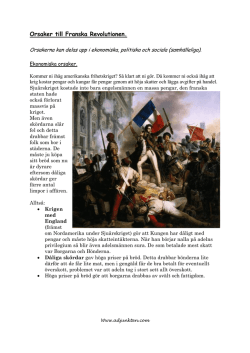 Orsaker till Franska Revolutionen texten.