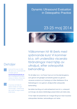 23-25 maj 2014 - Skandinaviska Osteopathögskolan