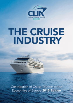 Contribution of Cruise Tourism to the Economies of Europe 2013