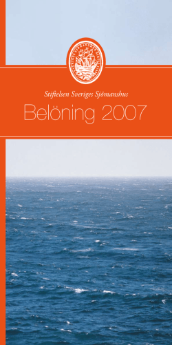 Belöning 2007 - Stiftelsen Sveriges Sjömanshus