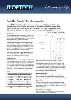 Fosforfilter Polonite® - Tips till entreprenörer