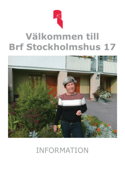 Välkommen till Brf Stockholmshus 17