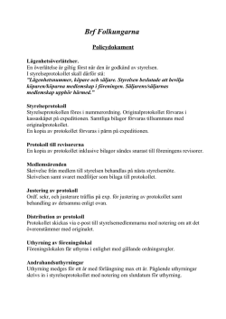 Policydokument - BRF Folkungarna