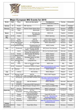 Major European MG Events for 2015