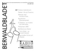 Berwaldbladet 3 – 2014 - Radiosymfonikernas och Radiokörens
