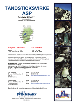 Prislista R194-22 - Swedish Match Industries